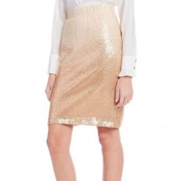 Daniel Cremieux Dresses & Skirts - PICK 3/$15 SALE! Cremieux Ombre Champagne Gold Sequin skirt Large